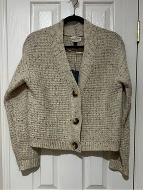 Universal Thread Cream Speckled Shawl Collar Cardigan